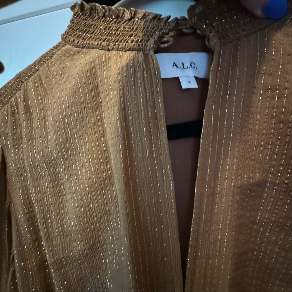 A.L.C. Mini dress- gold sparkle and flare